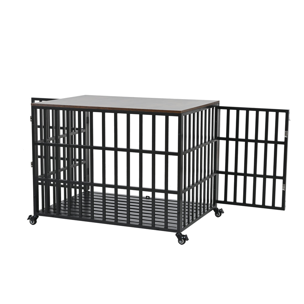 Stylish Heavy Duty Dog Crate with Wheels