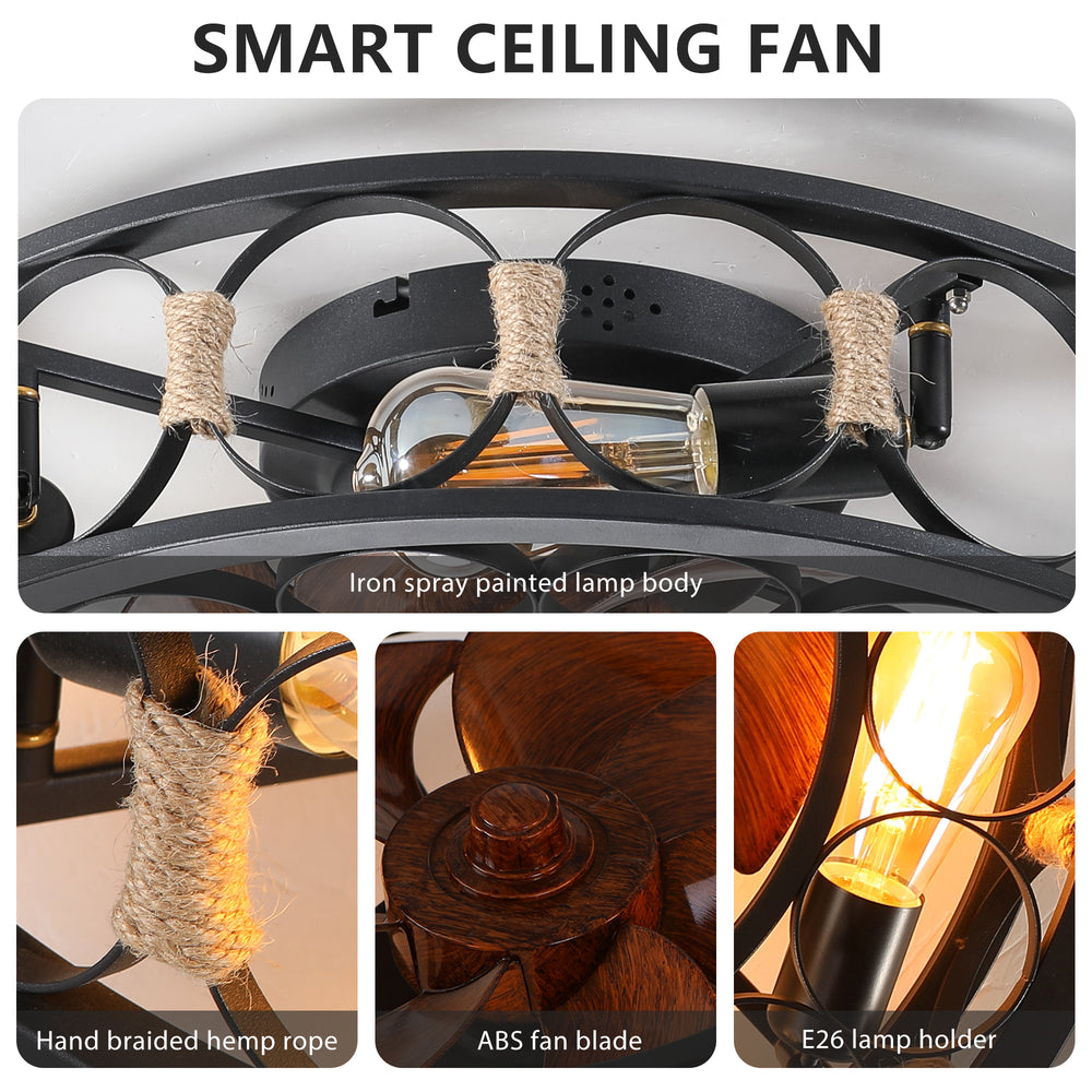 Farmhouse Chic Ceiling Fan with Remote & Lights