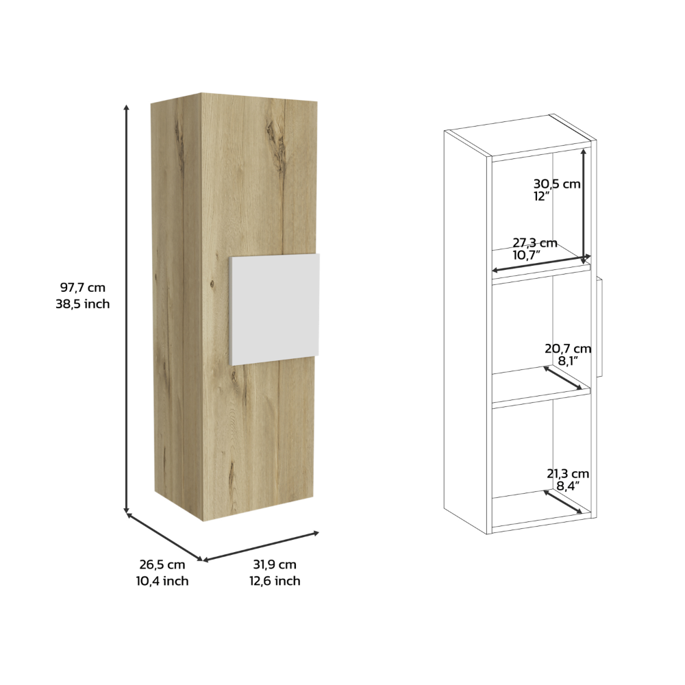 Light Oak Medicine Cabinet with Shelves