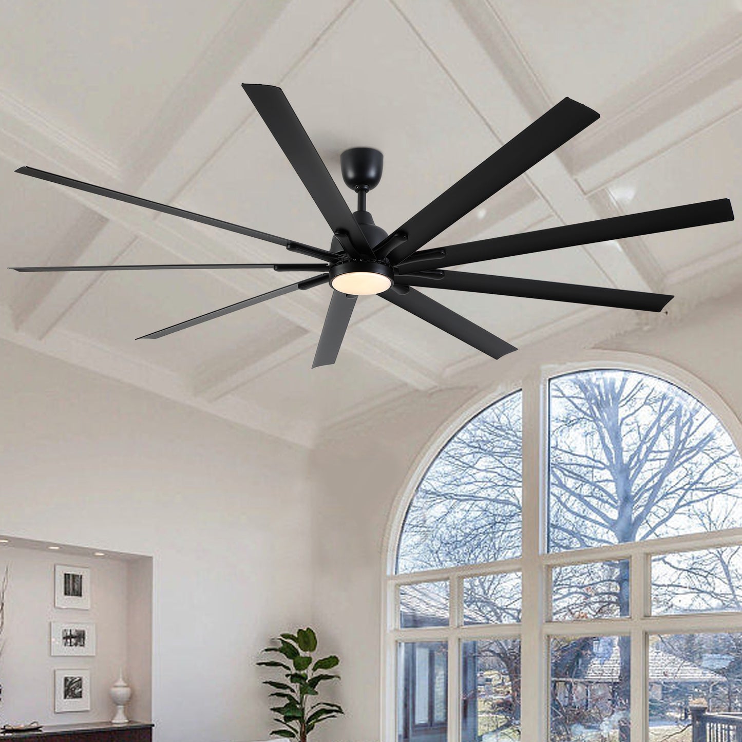 Giant Black Ceiling Fan with Remote