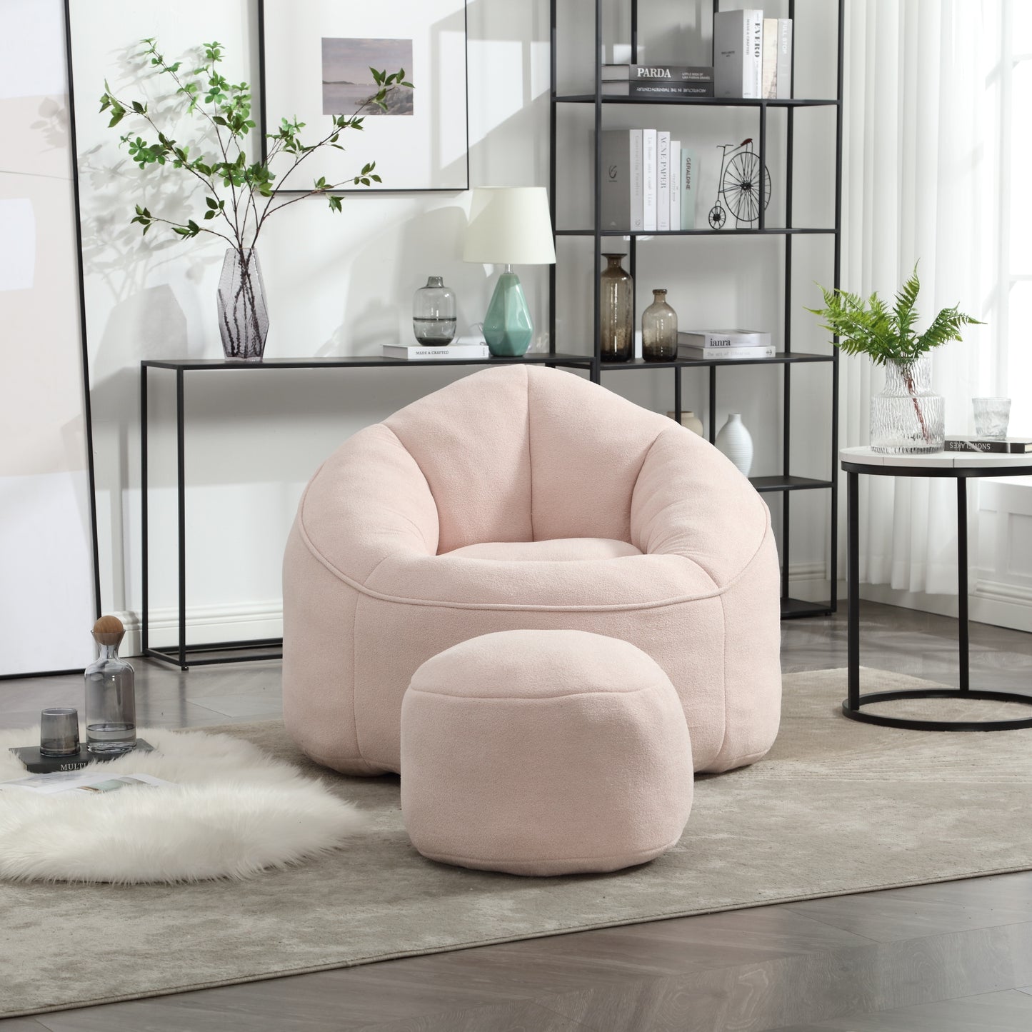 Cozy Comfort Bean Bag Sofa with Footrest