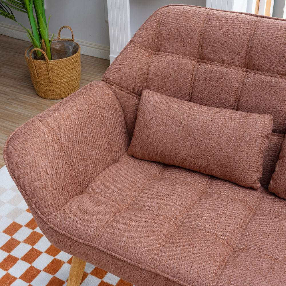 Cozy Pink Loveseat with Pillows