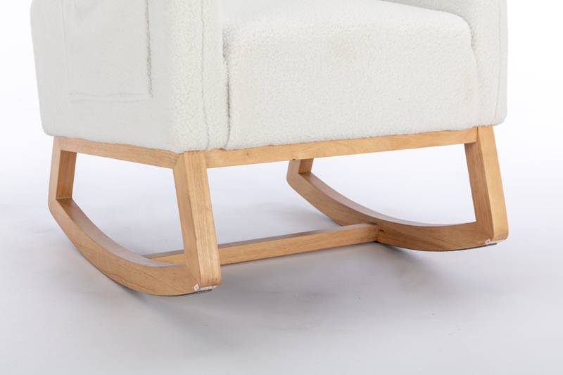 Cozy Ivory Teddy Rocking Chair