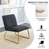 Chic Black Armless Sofa Chair with Gold Legs