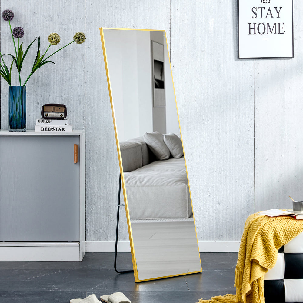 Sleek Golden Wall Mirror - Elevate Your Space!