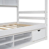 Cozy Twin House Bed with Roof & Storage
