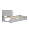 Cozy Grey Twin Bed with USB Charging & Storage Headboard