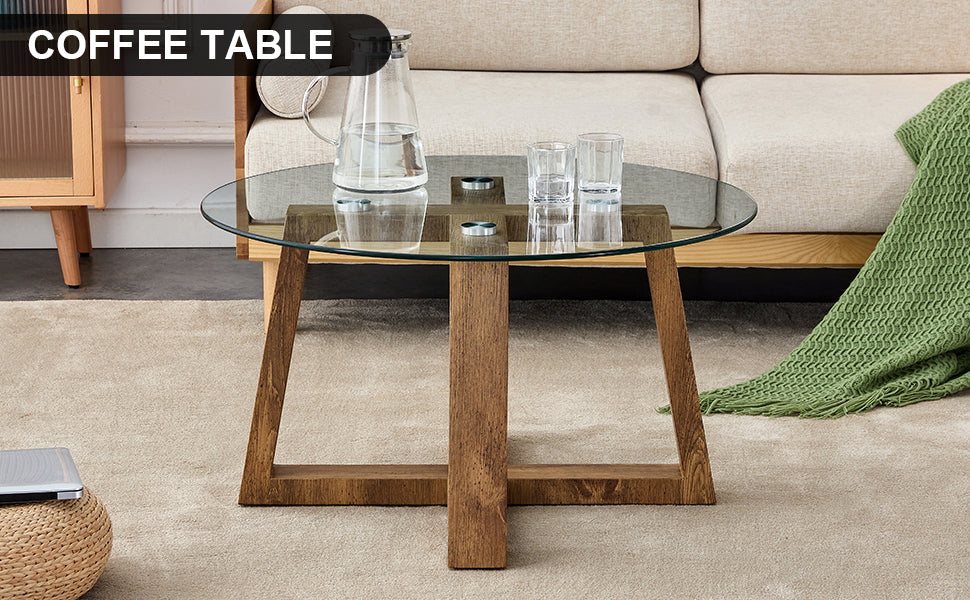 Chic Glass & Wood Coffee Table Retreat