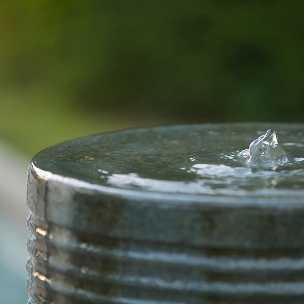 Chic Concrete Cylinder Bird Bath Fountain