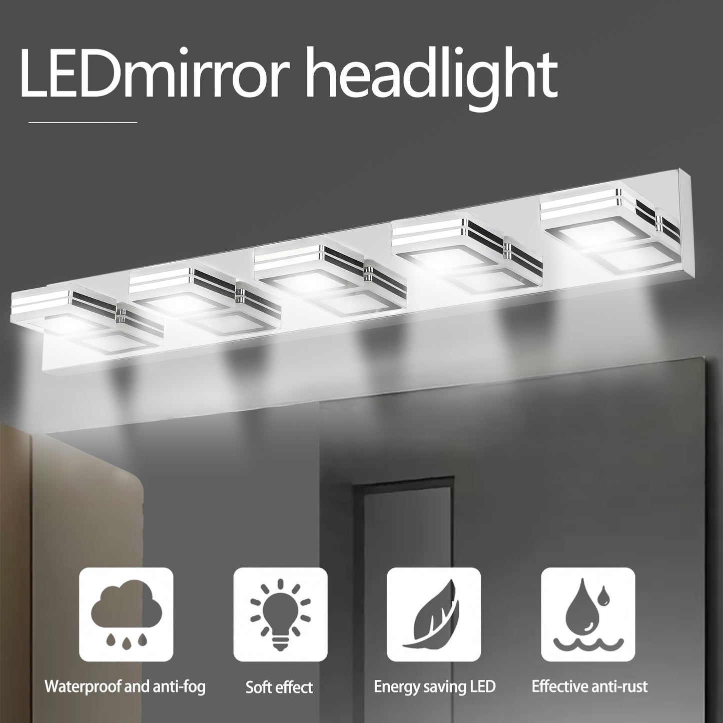 Chic Chrome LED Makeup Mirror Light