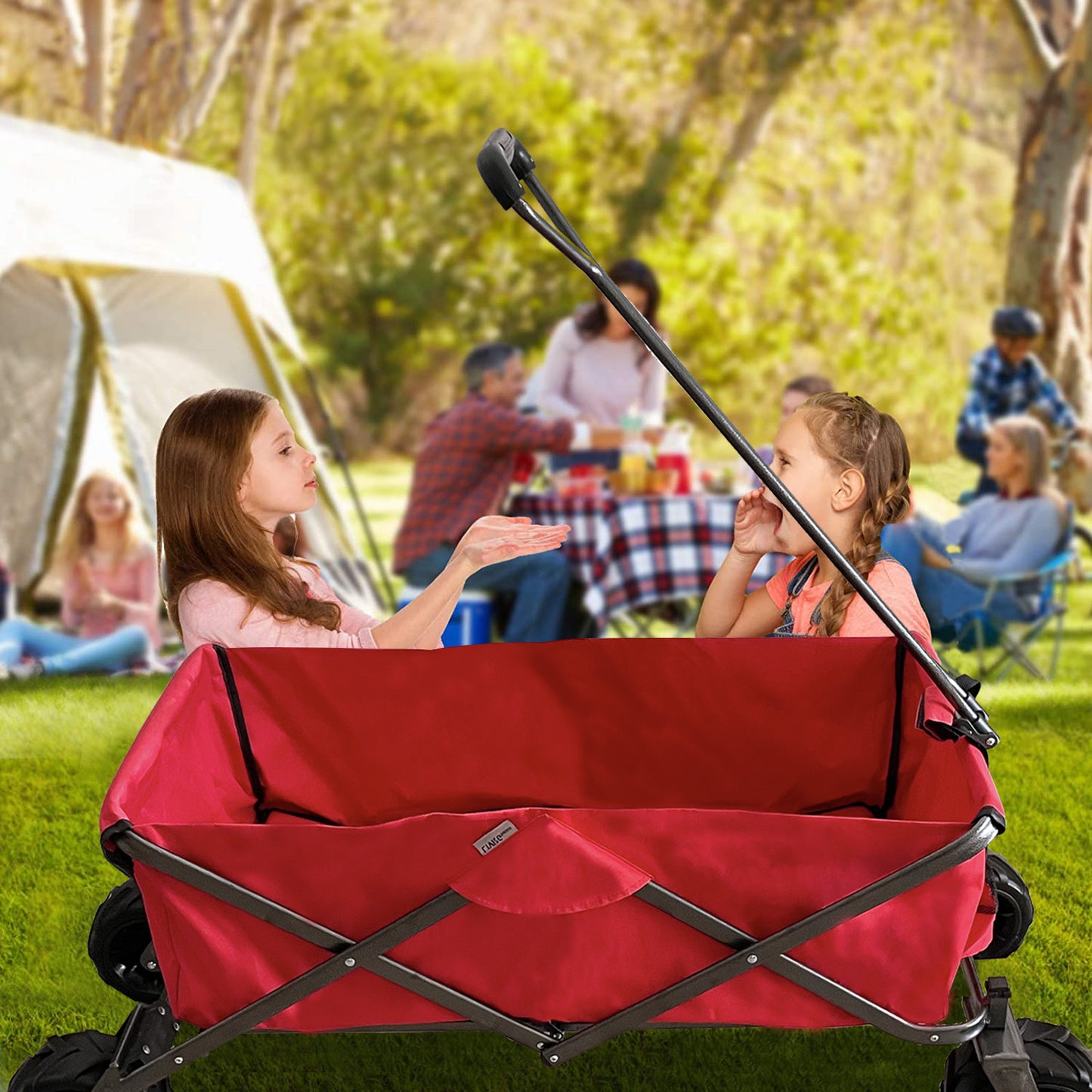 Colorful Foldable Garden Trolley & Picnic Wagon