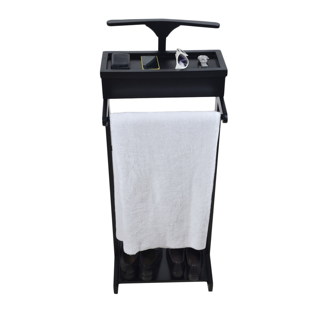 Versatile Black Garment Rack & Storage Stand