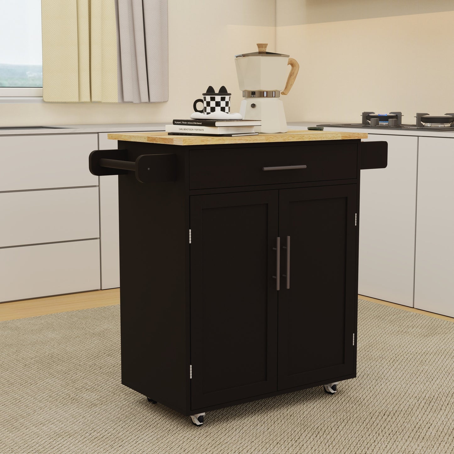 Versatile Rolling Kitchen Cart - Stylish & Functional