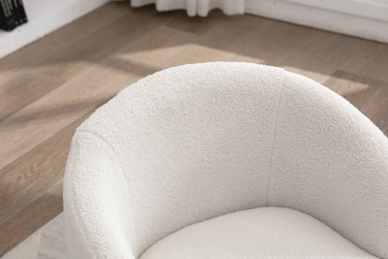 Cozy Ivory Swivel Accent Chair
