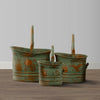 Charming Rustic Bucket Planters - Set of Three