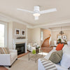 Sleek White Ceiling Fan with Light