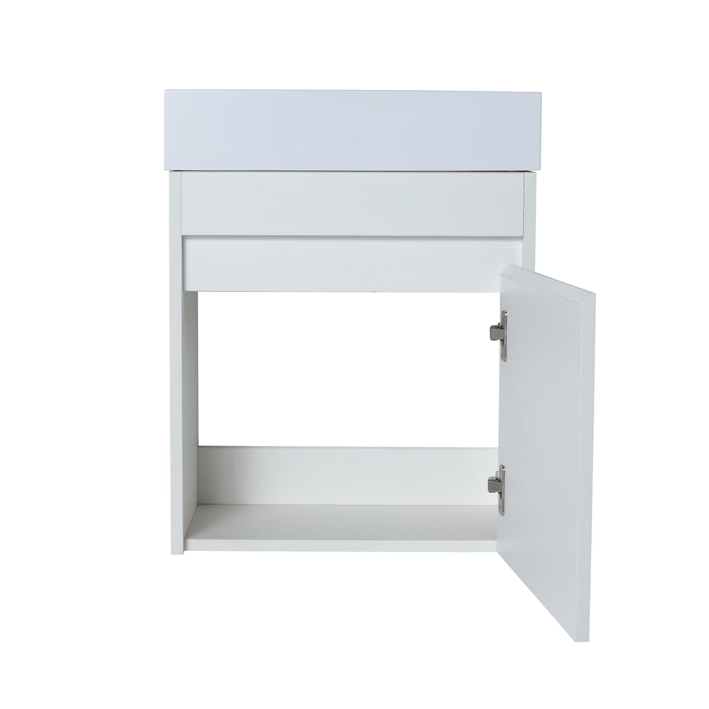 Sleek Wall-Mounted Bathroom Vanity with Soft-Close Door & White Sink