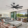 Smart Black Farmhouse Ceiling Fan with Remote