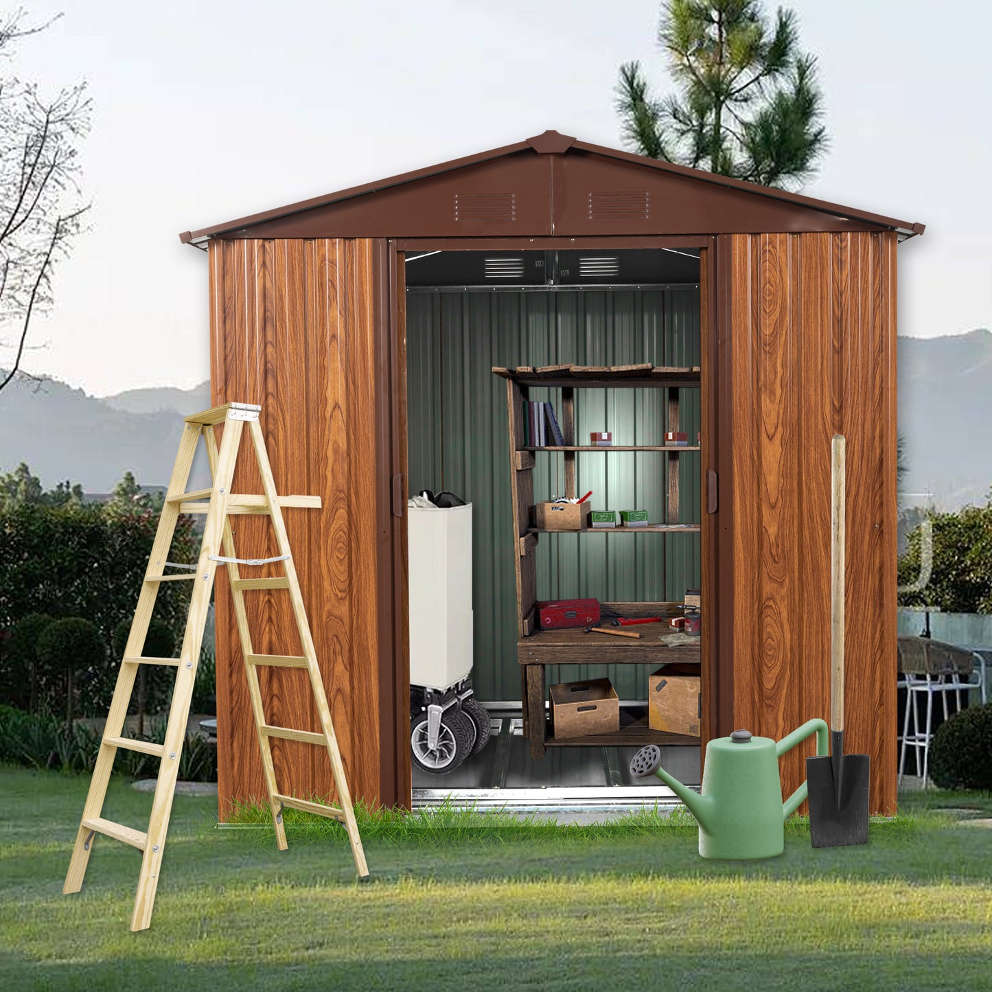 Garden Haven Metal Shed with Window