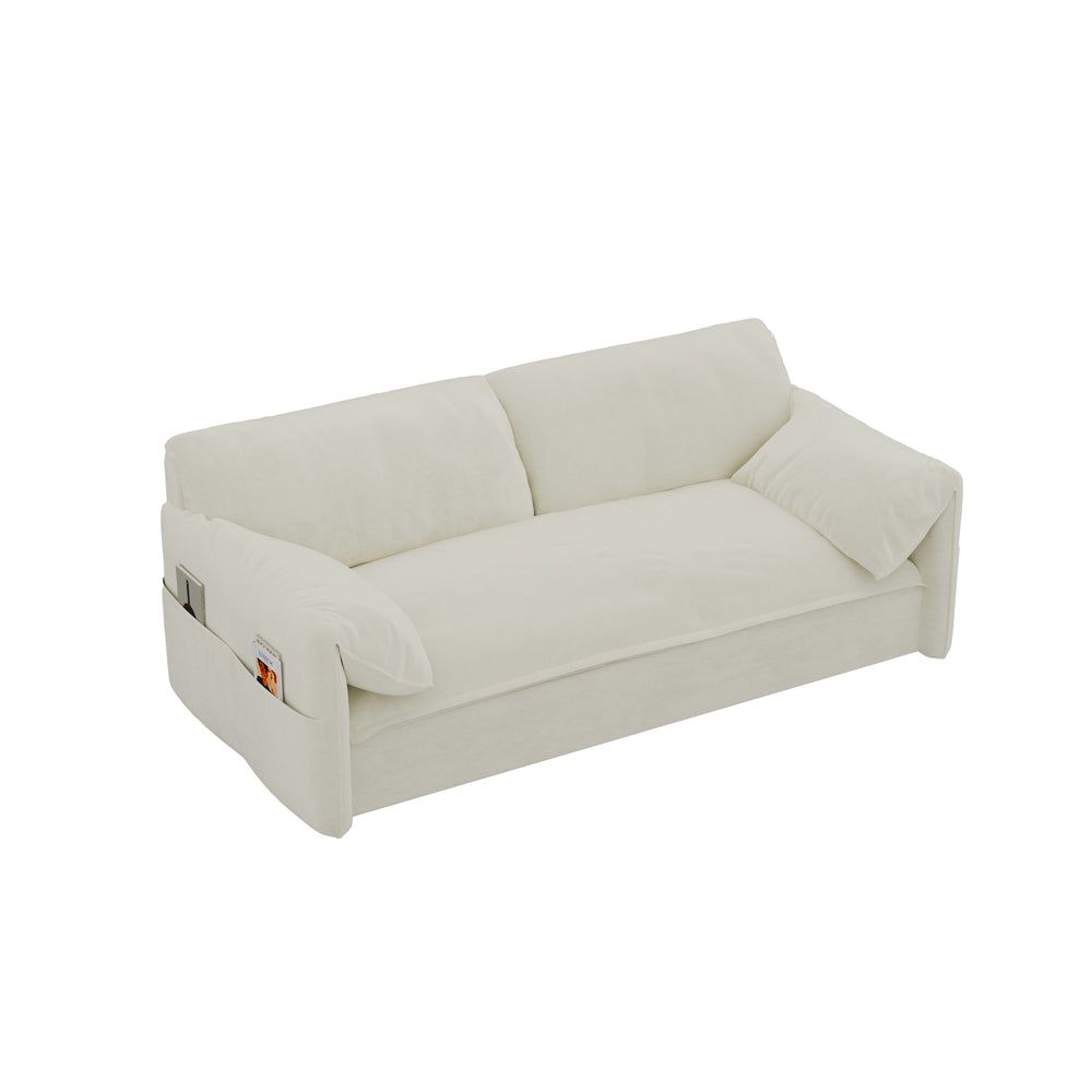 Cozy Convertible Velvet Sofa Bed with Storage