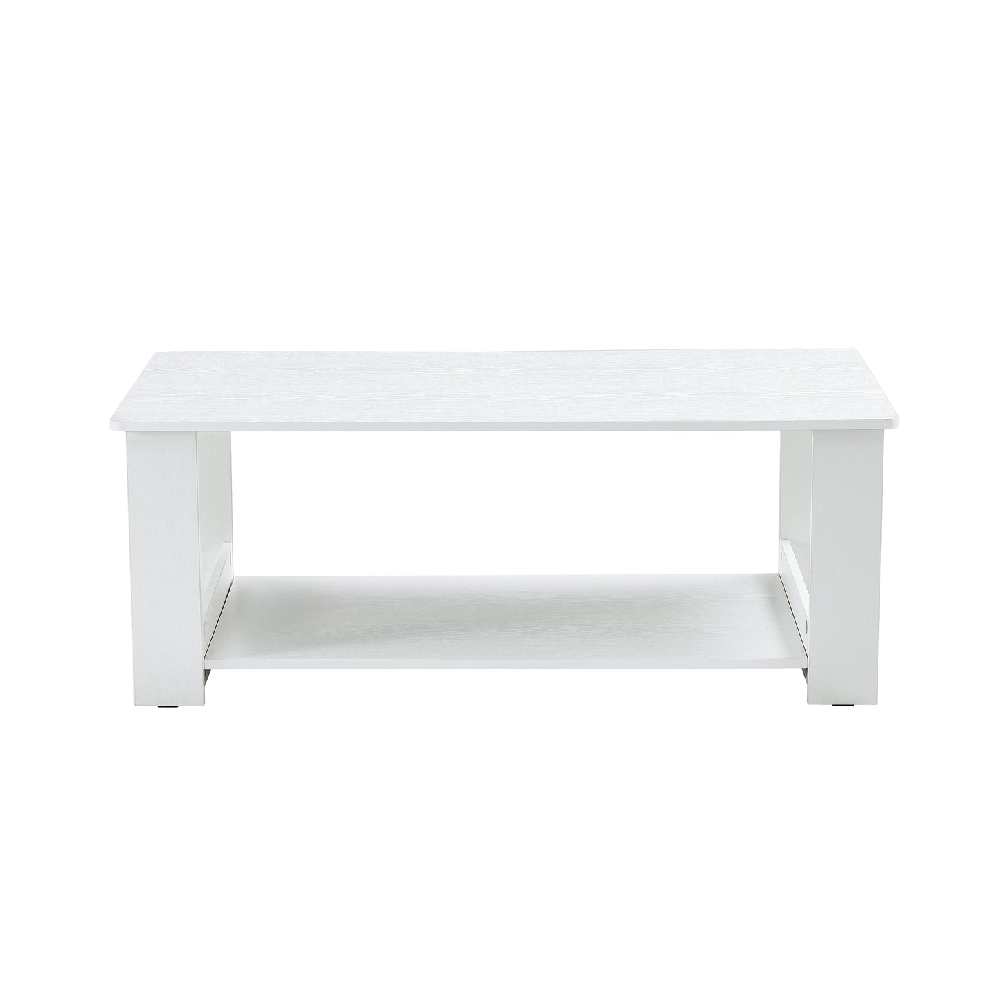 Chic Double-Layered White Coffee Table