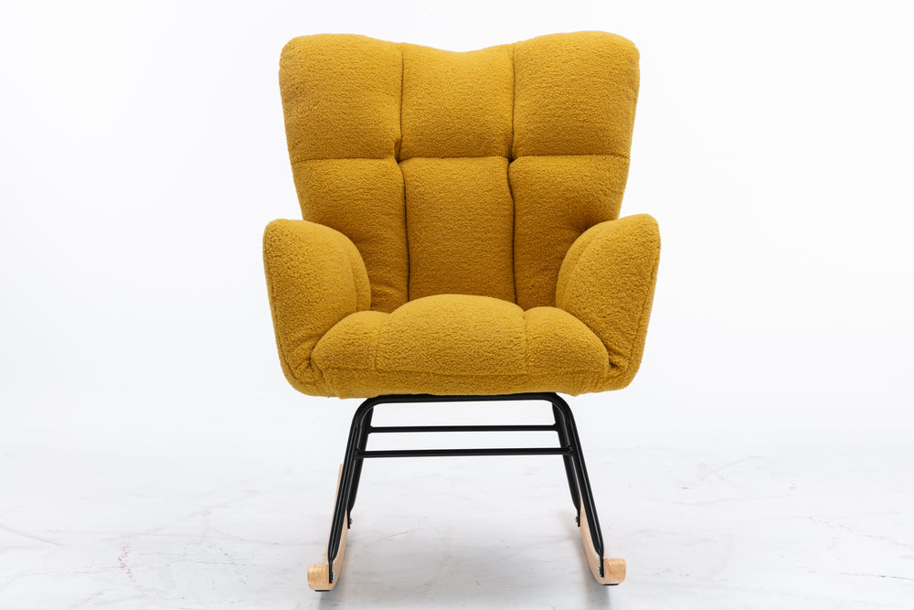 Cozy Yellow Mid-Century Rocking Chair