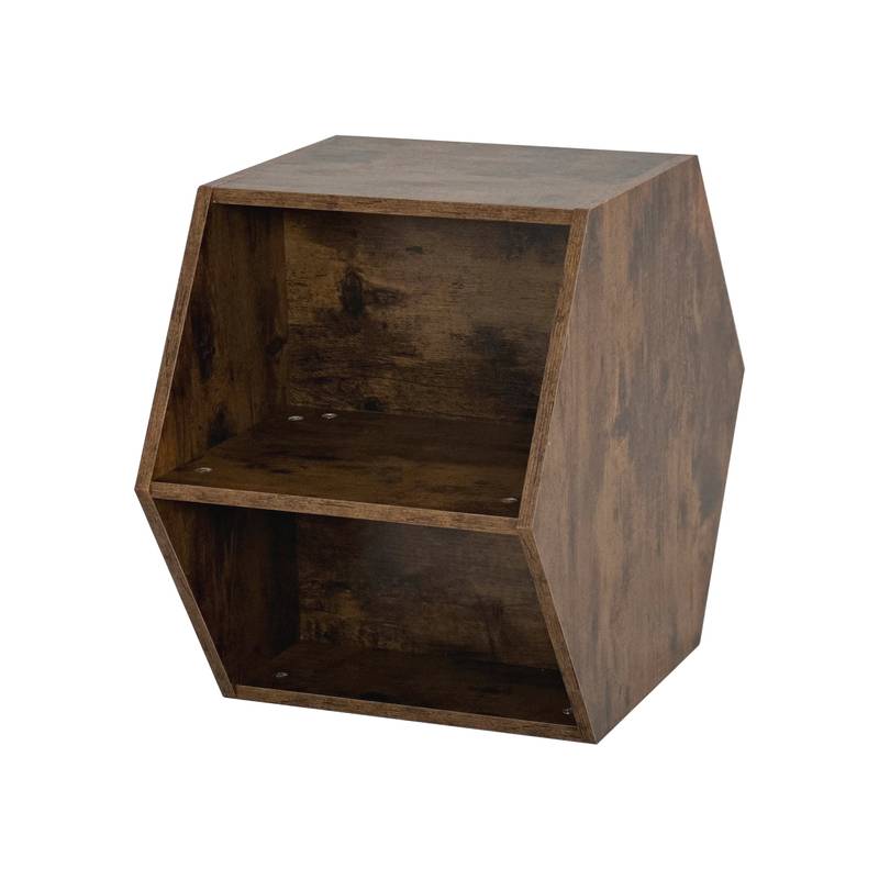 Chic Hexagon Wood Coffee & Side Table Set