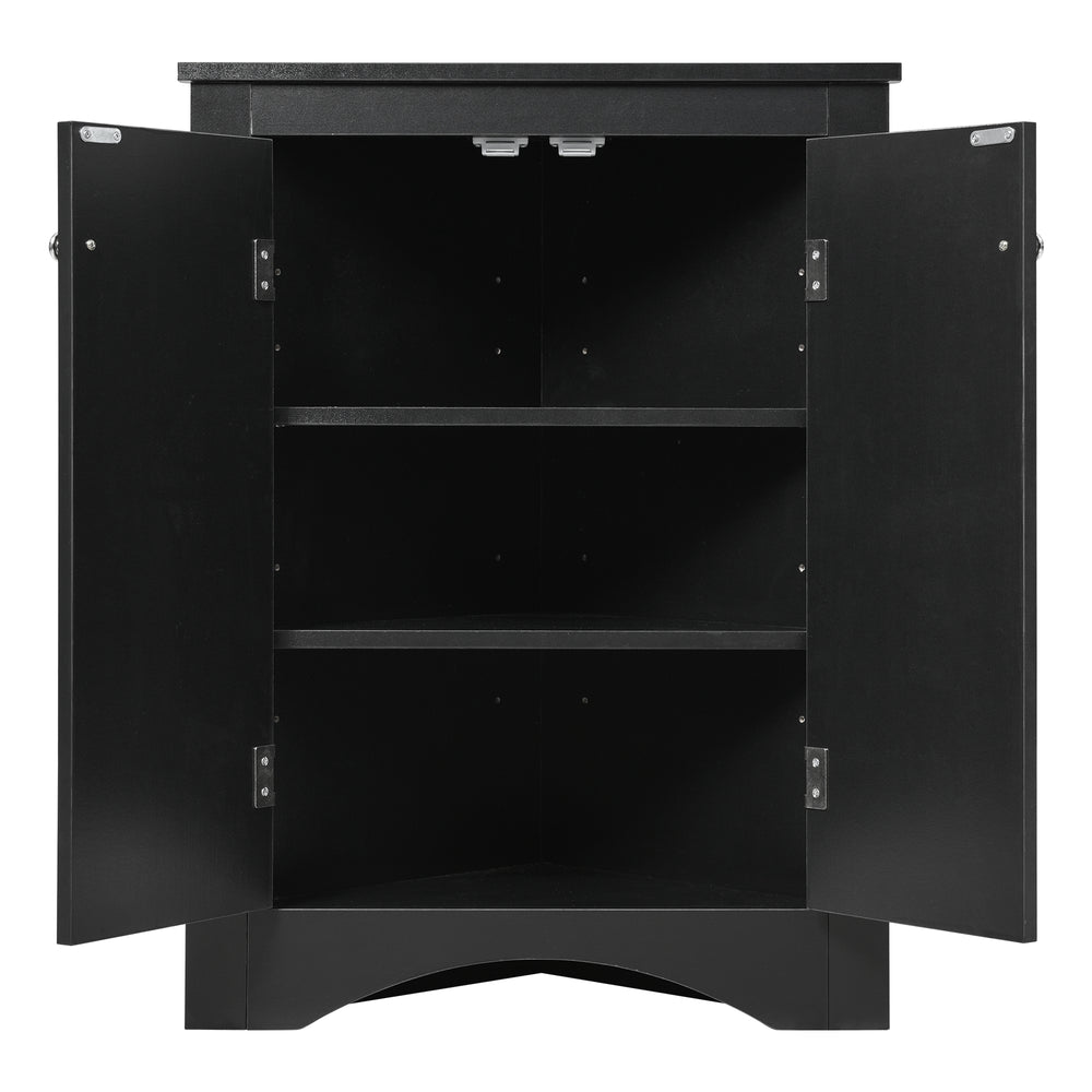 Chic Black Triangle Storage Cabinet for Home & Kitchen