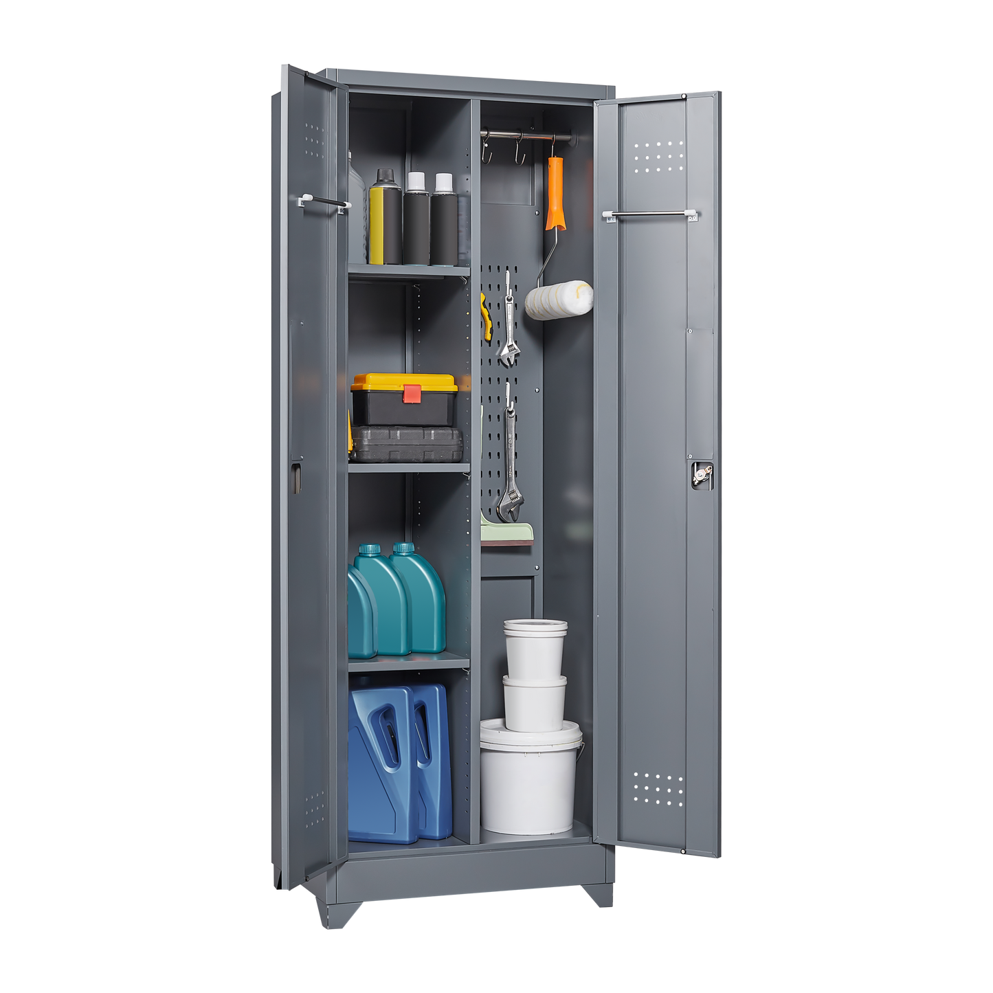 Lockable Metal Storage Solutions: Tall Tool Organizer for Home & Shop