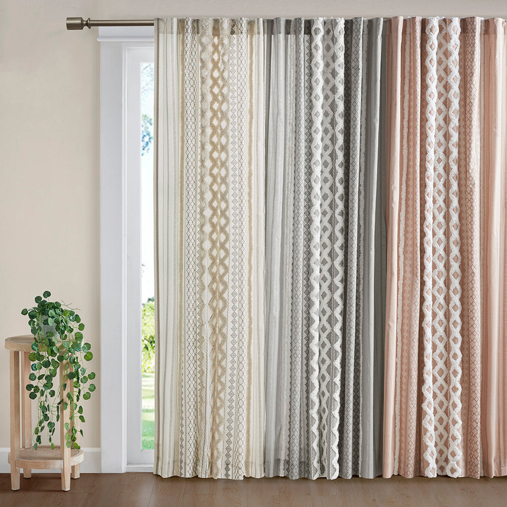 Chic Chenille Stripe Curtain Panel