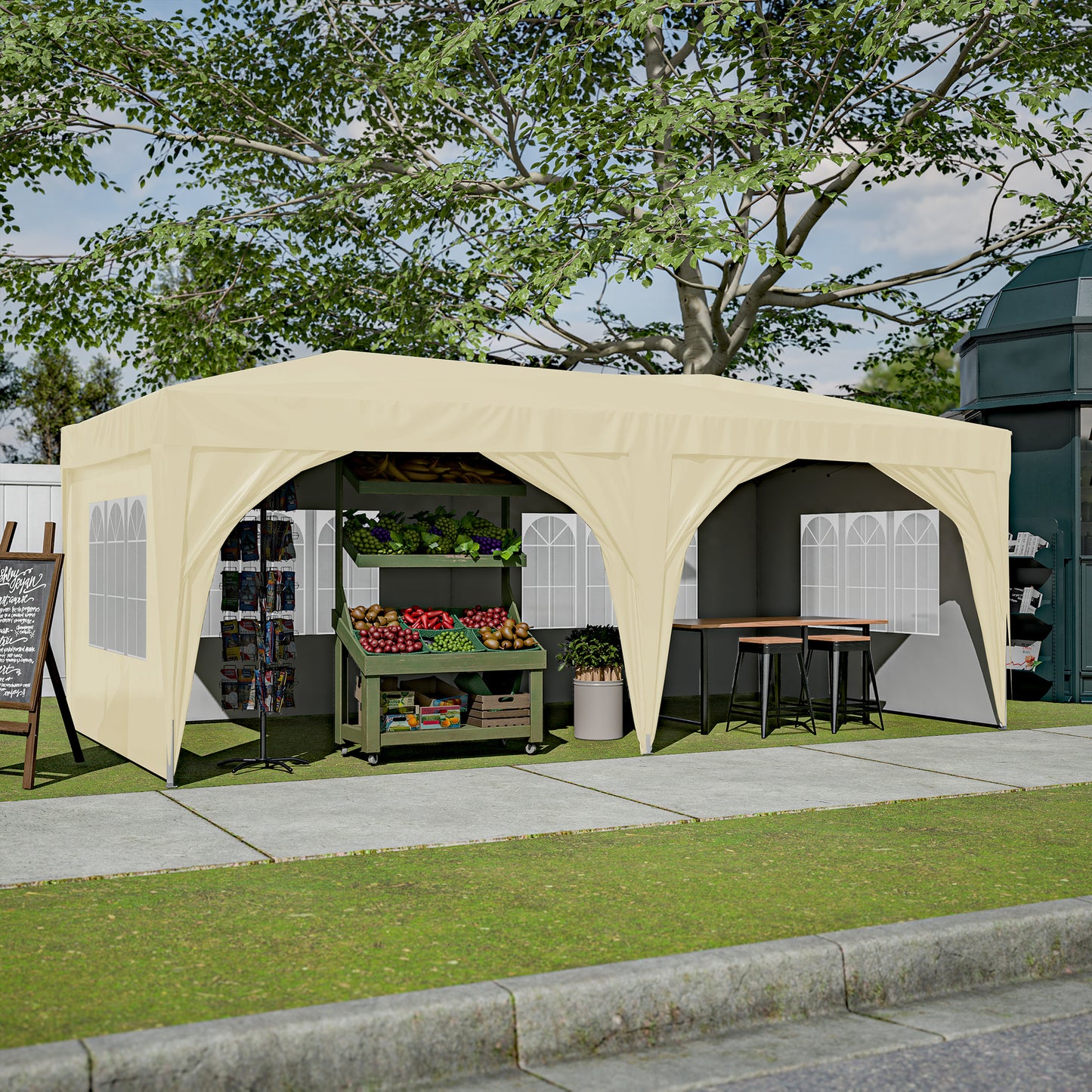 Deluxe Pop-Up Party Canopy with Sidewalls and Accessories