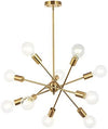 Brushed Brass Sputnik Chandelier with Adjustable Arms