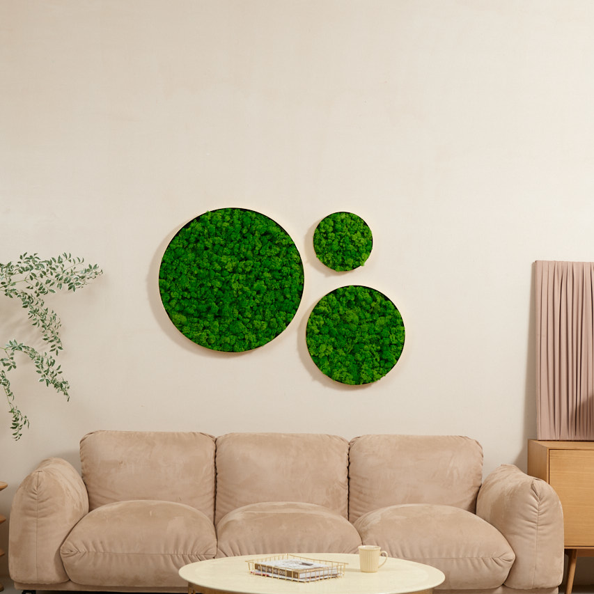 Lush Moss Round Wall Art