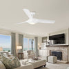 Sleek LED Ceiling Fan with White Blades