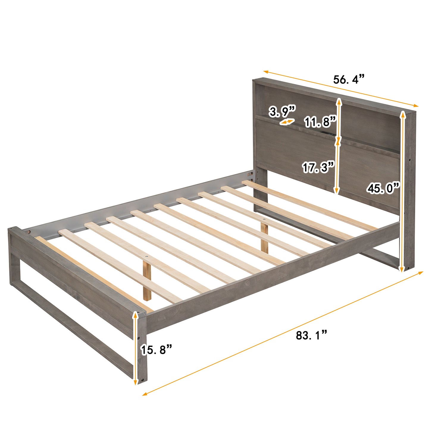 Chic Storage Platform Bed with USB Ports