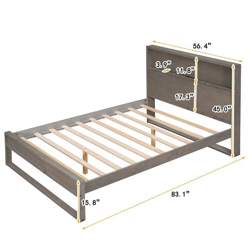 Chic Storage Platform Bed with USB Ports
