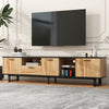 Sleek Media Console with Cabinets and Open Shelves