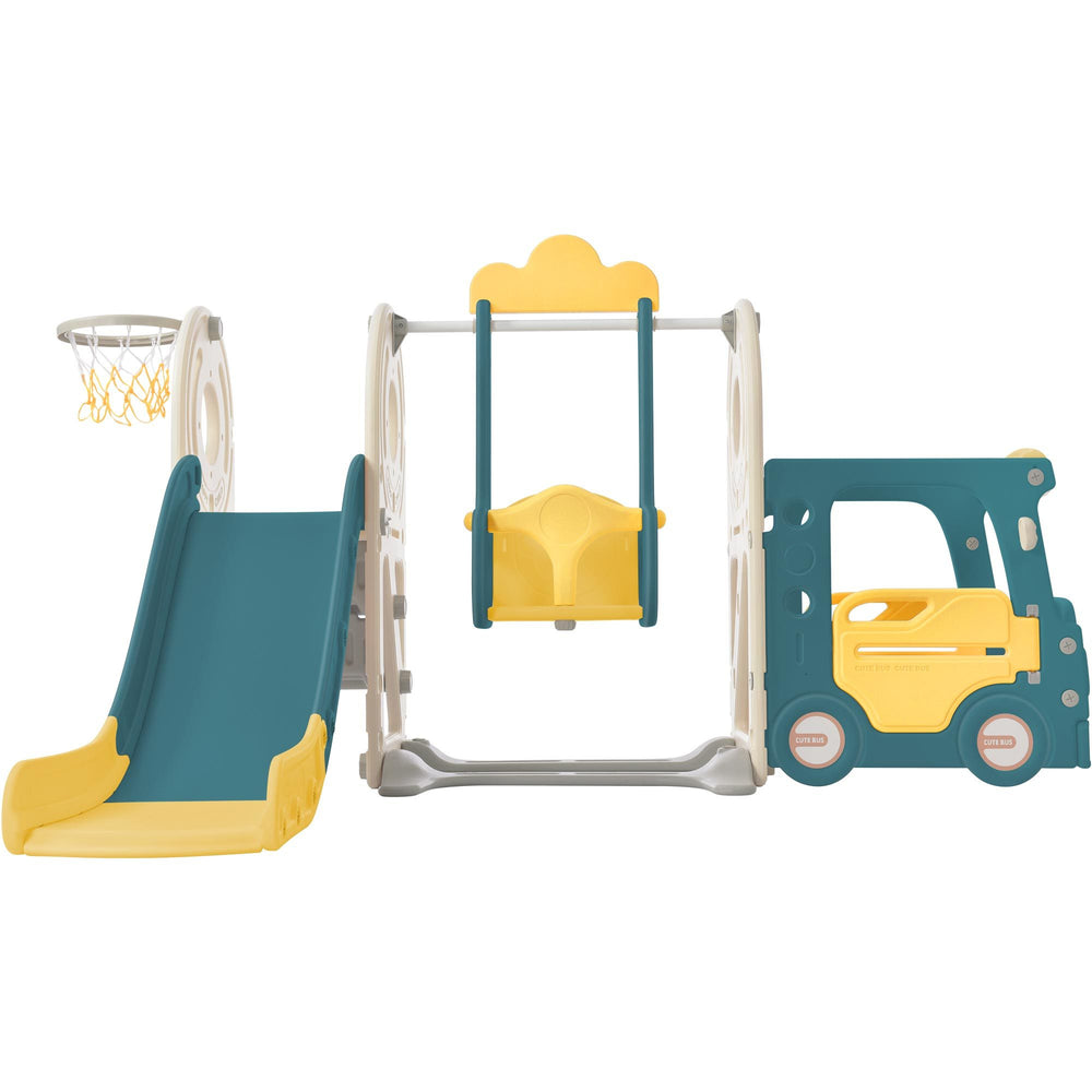 Adventure Bus Playset with Slide & Swing