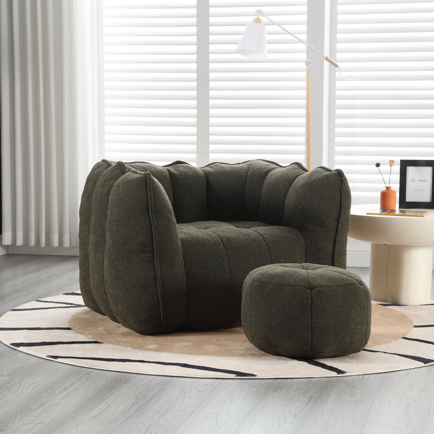 Cozy Nest Bean Bag Sofa with Footstool