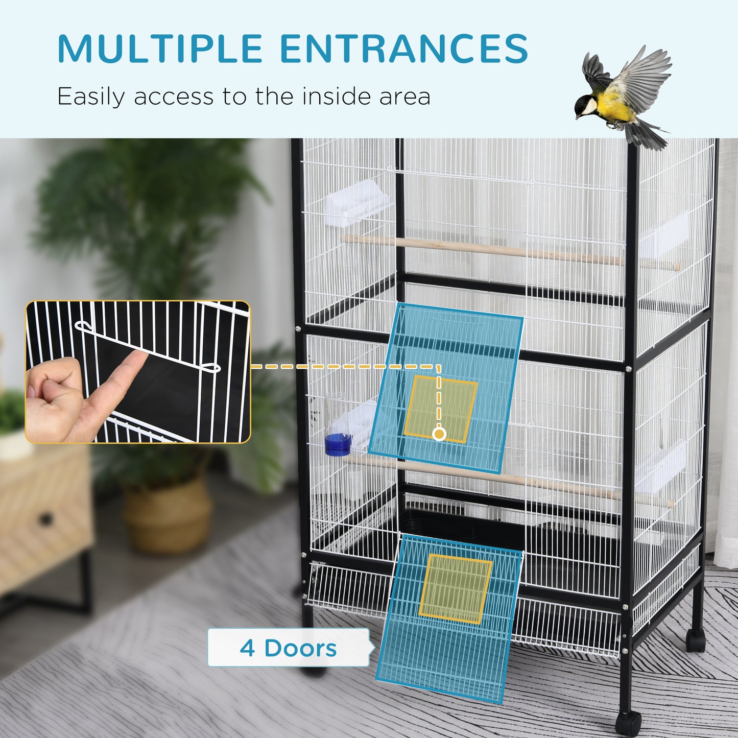 Deluxe Rolling Bird Sanctuary Cage