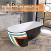 Elegant Oval Freestanding Soaking Tub with Chrome Drain