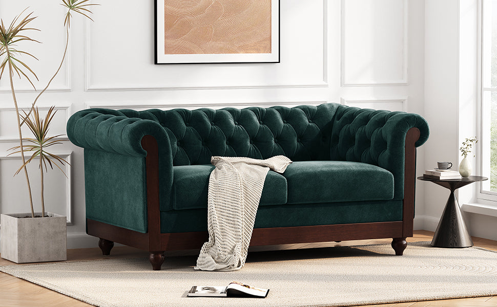 Charming Velvet Chesterfield Loveseat