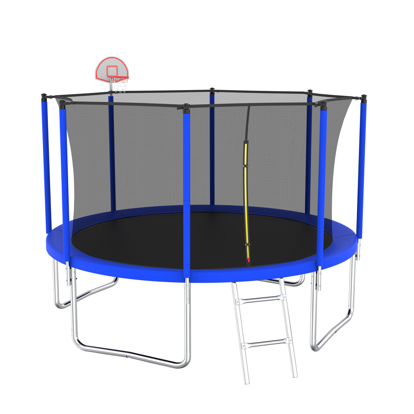 FunJump Trampoline with Basketball Hoop and Safety Net