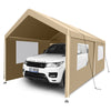 Khaki Heavy-Duty Portable Carport Shelter