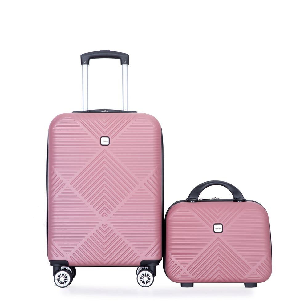 Pink Pop Luggage Duo: Lightweight Suitcases with Spinner Wheels