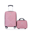 Pink Pop Luggage Duo: Lightweight Suitcases with Spinner Wheels