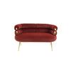 Chic Curved Loveseat in Wine Red