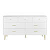 Glamorous White Chest of Drawers with Golden Accents