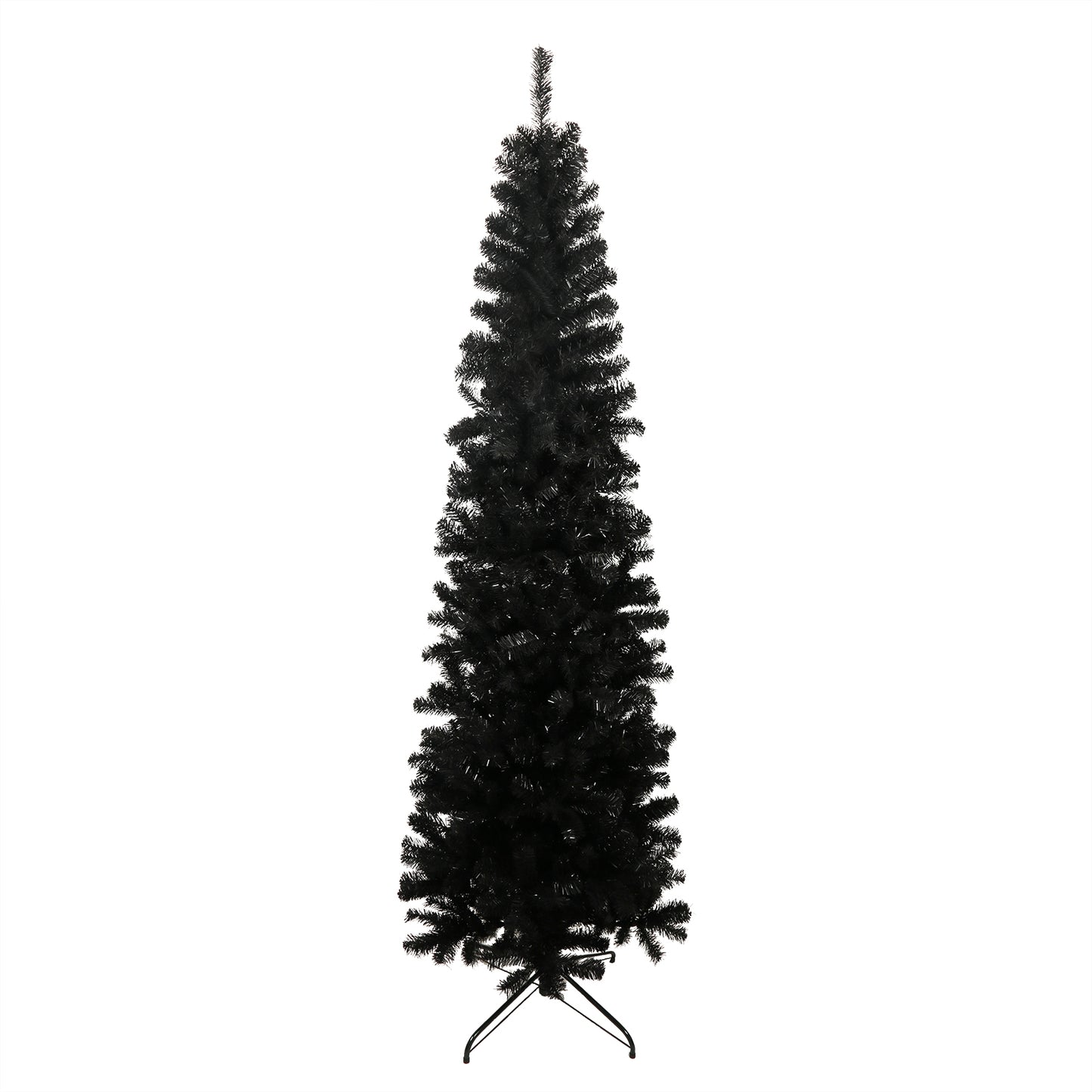 Chic Black Slim Christmas Tree with Folding Stand