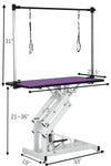 Purple Pet Grooming Table with Hydraulic Lift